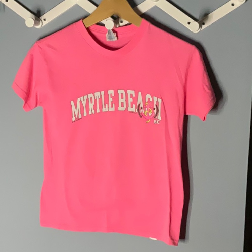 Hot pink myrtle beach South Carolina tee shirt girls size M